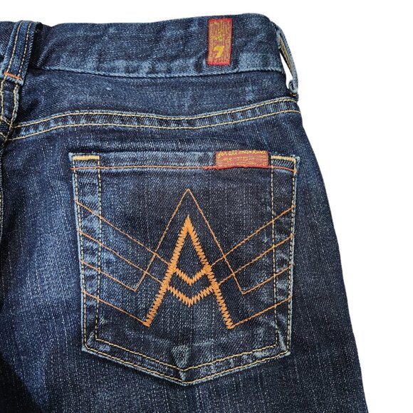 7 For All Mankind Blue Denim Jeans A-Pocket Medium Wash Size 26 - Picture 3 of 7